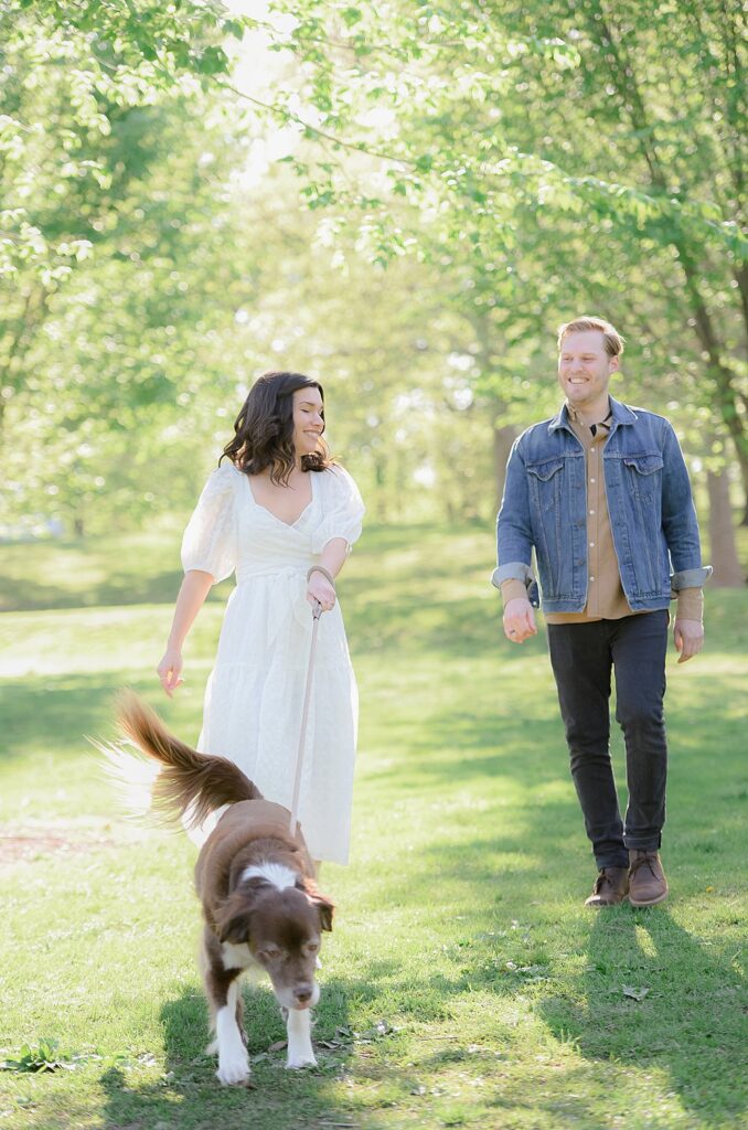 Pet-Friendly Engagement Session in Bergen County; New Jersey maternity, newborn, and family photographer; Emily Photography