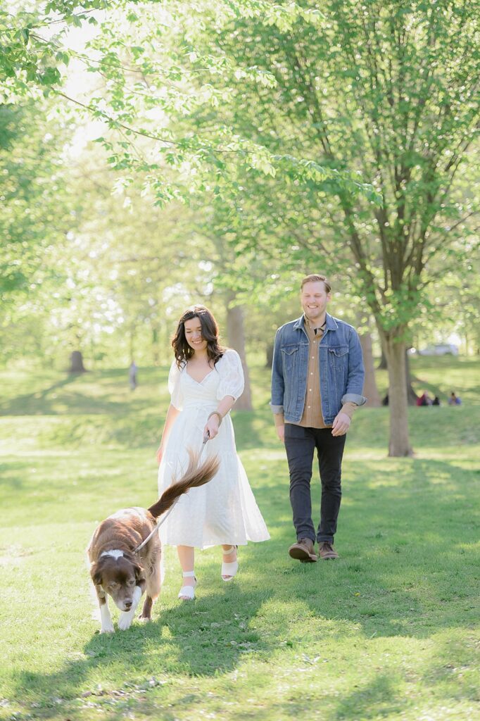 Pet-Friendly Engagement Session in Bergen County; New Jersey maternity, newborn, and family photographer; Emily Photography