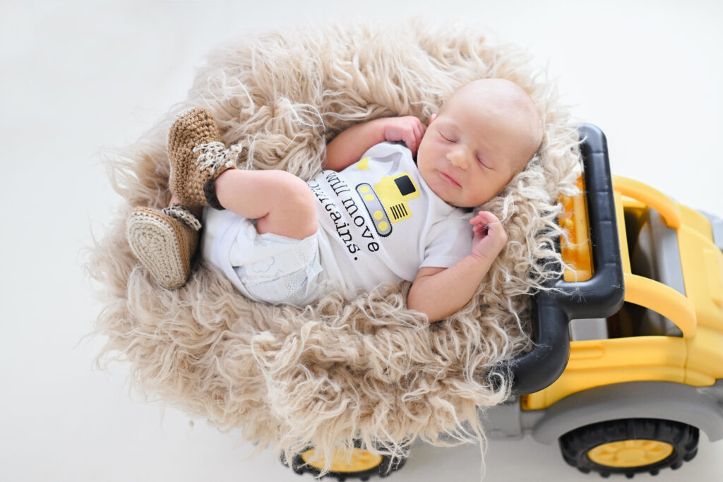 preparing for a studio newborn session